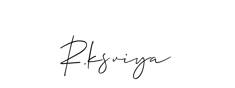 Create a beautiful signature design for name R.ksviya. With this signature (Allison_Script) fonts, you can make a handwritten signature for free. R.ksviya signature style 2 images and pictures png