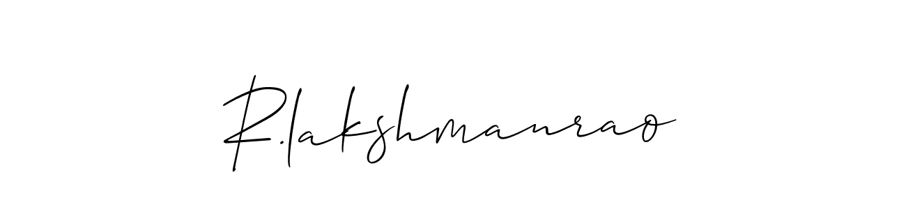 The best way (Allison_Script) to make a short signature is to pick only two or three words in your name. The name R.lakshmanrao include a total of six letters. For converting this name. R.lakshmanrao signature style 2 images and pictures png