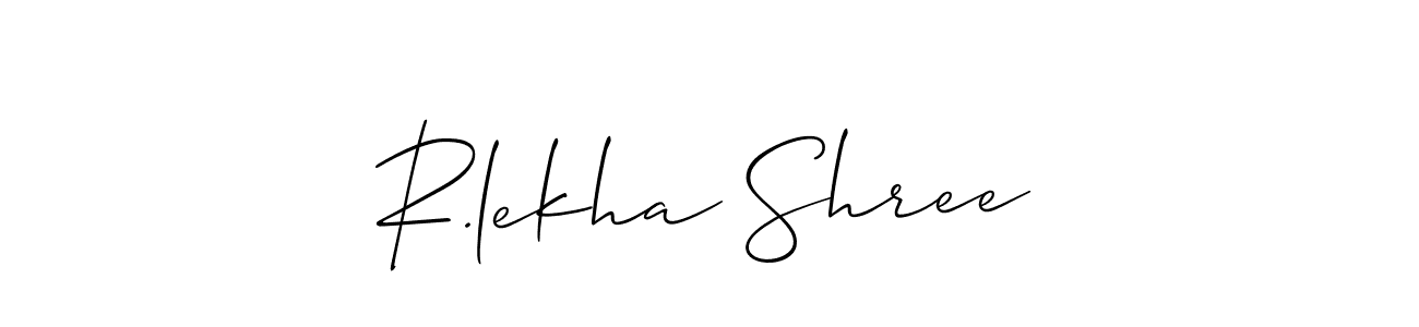 if you are searching for the best signature style for your name R.lekha Shree. so please give up your signature search. here we have designed multiple signature styles  using Allison_Script. R.lekha Shree signature style 2 images and pictures png