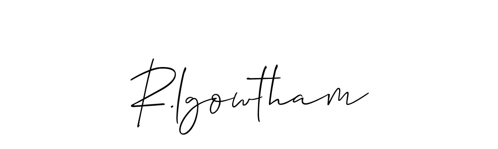 Make a beautiful signature design for name R.lgowtham. With this signature (Allison_Script) style, you can create a handwritten signature for free. R.lgowtham signature style 2 images and pictures png