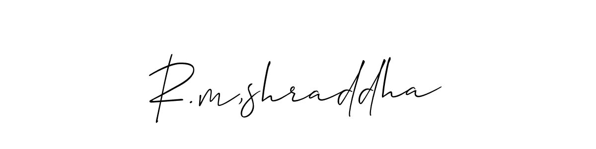 Check out images of Autograph of R.m,shraddha name. Actor R.m,shraddha Signature Style. Allison_Script is a professional sign style online. R.m,shraddha signature style 2 images and pictures png