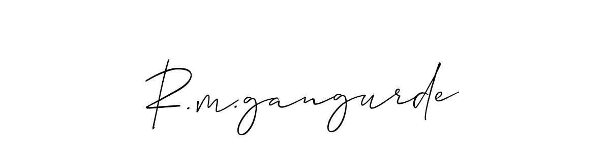 How to make R.m.gangurde name signature. Use Allison_Script style for creating short signs online. This is the latest handwritten sign. R.m.gangurde signature style 2 images and pictures png