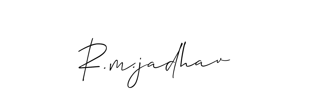 Design your own signature with our free online signature maker. With this signature software, you can create a handwritten (Allison_Script) signature for name R.m.jadhav. R.m.jadhav signature style 2 images and pictures png