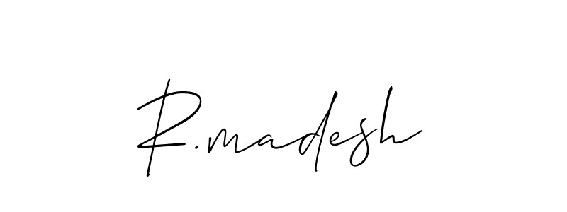 Similarly Allison_Script is the best handwritten signature design. Signature creator online .You can use it as an online autograph creator for name R.madesh. R.madesh signature style 2 images and pictures png