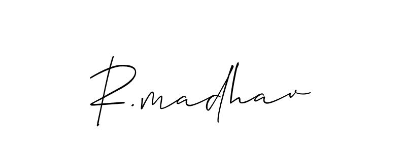 You should practise on your own different ways (Allison_Script) to write your name (R.madhav) in signature. don't let someone else do it for you. R.madhav signature style 2 images and pictures png