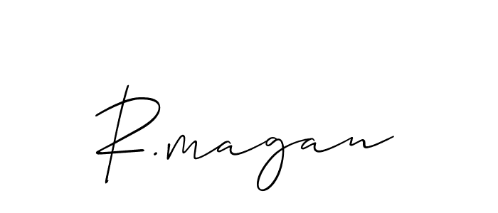 The best way (Allison_Script) to make a short signature is to pick only two or three words in your name. The name R.magan include a total of six letters. For converting this name. R.magan signature style 2 images and pictures png