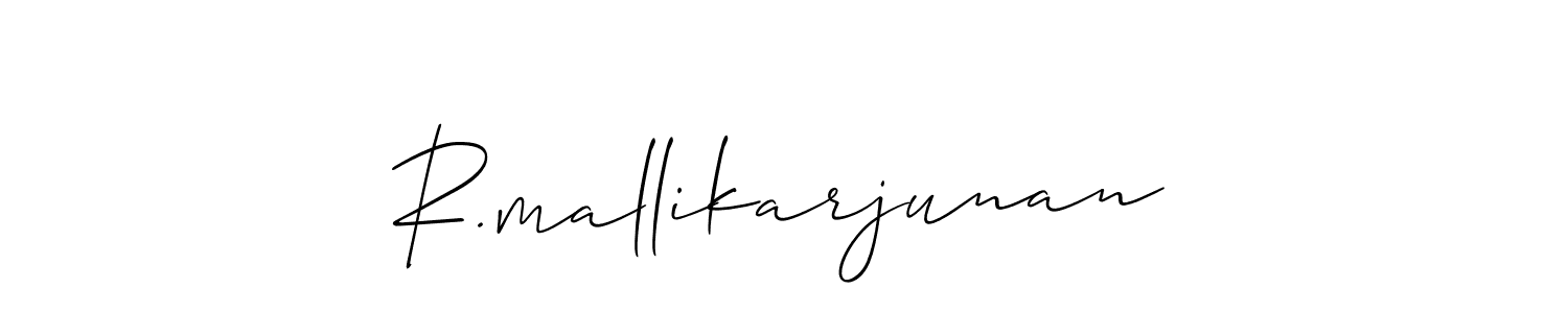 Use a signature maker to create a handwritten signature online. With this signature software, you can design (Allison_Script) your own signature for name R.mallikarjunan. R.mallikarjunan signature style 2 images and pictures png
