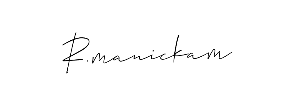 Use a signature maker to create a handwritten signature online. With this signature software, you can design (Allison_Script) your own signature for name R.manickam. R.manickam signature style 2 images and pictures png