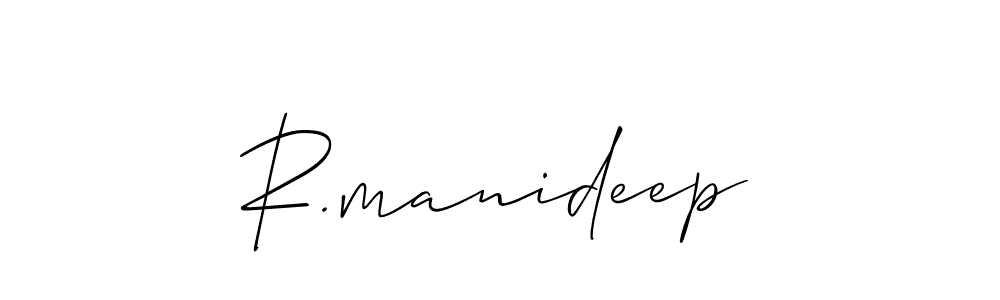 Also we have R.manideep name is the best signature style. Create professional handwritten signature collection using Allison_Script autograph style. R.manideep signature style 2 images and pictures png