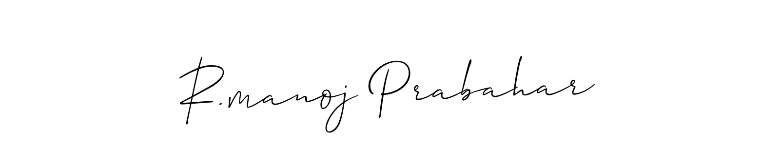 Similarly Allison_Script is the best handwritten signature design. Signature creator online .You can use it as an online autograph creator for name R.manoj Prabahar. R.manoj Prabahar signature style 2 images and pictures png