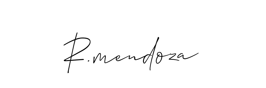 How to make R.mendoza name signature. Use Allison_Script style for creating short signs online. This is the latest handwritten sign. R.mendoza signature style 2 images and pictures png