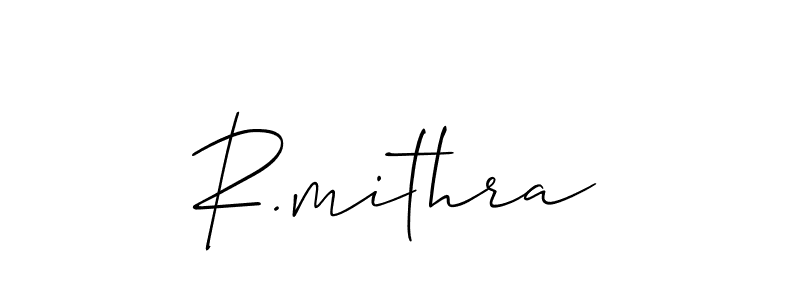 Use a signature maker to create a handwritten signature online. With this signature software, you can design (Allison_Script) your own signature for name R.mithra. R.mithra signature style 2 images and pictures png