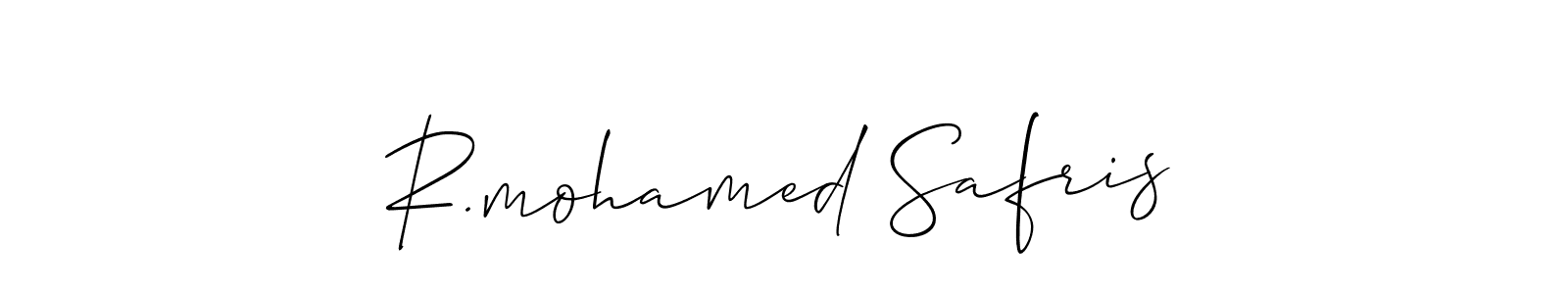 Also You can easily find your signature by using the search form. We will create R.mohamed Safris name handwritten signature images for you free of cost using Allison_Script sign style. R.mohamed Safris signature style 2 images and pictures png