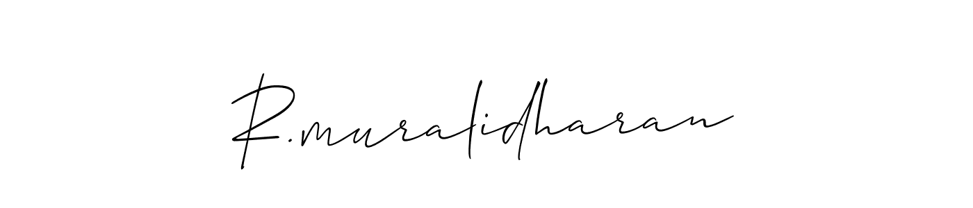 How to make R.muralidharan name signature. Use Allison_Script style for creating short signs online. This is the latest handwritten sign. R.muralidharan signature style 2 images and pictures png