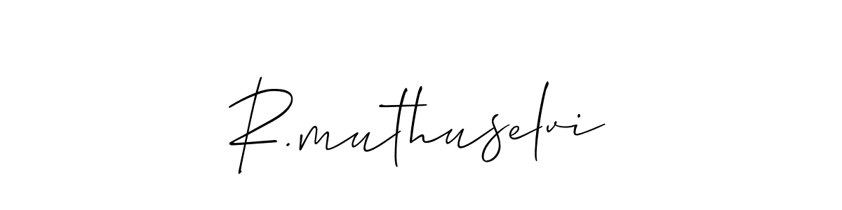 Create a beautiful signature design for name R.muthuselvi. With this signature (Allison_Script) fonts, you can make a handwritten signature for free. R.muthuselvi signature style 2 images and pictures png