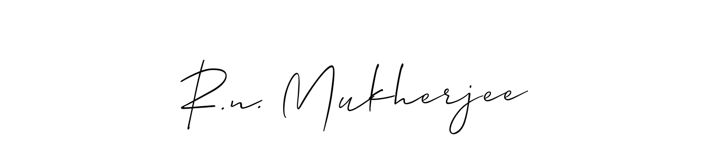 Create a beautiful signature design for name R.n. Mukherjee. With this signature (Allison_Script) fonts, you can make a handwritten signature for free. R.n. Mukherjee signature style 2 images and pictures png