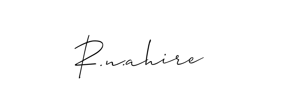 if you are searching for the best signature style for your name R.n.ahire. so please give up your signature search. here we have designed multiple signature styles  using Allison_Script. R.n.ahire signature style 2 images and pictures png