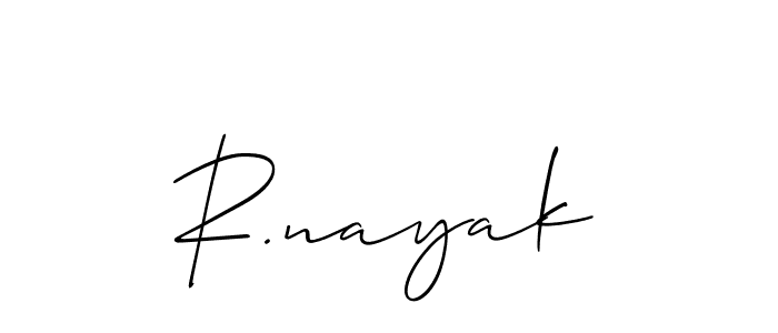 Design your own signature with our free online signature maker. With this signature software, you can create a handwritten (Allison_Script) signature for name R.nayak. R.nayak signature style 2 images and pictures png