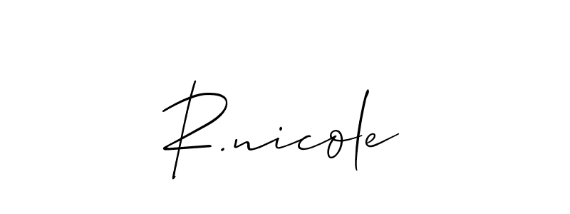 You should practise on your own different ways (Allison_Script) to write your name (R.nicole) in signature. don't let someone else do it for you. R.nicole signature style 2 images and pictures png