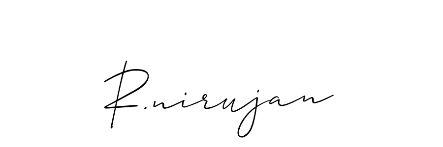 Also we have R.nirujan name is the best signature style. Create professional handwritten signature collection using Allison_Script autograph style. R.nirujan signature style 2 images and pictures png