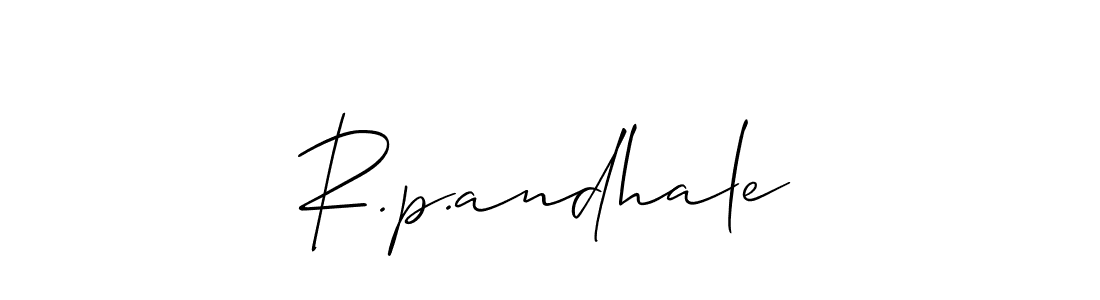 Create a beautiful signature design for name R.p.andhale. With this signature (Allison_Script) fonts, you can make a handwritten signature for free. R.p.andhale signature style 2 images and pictures png