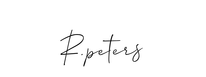 Design your own signature with our free online signature maker. With this signature software, you can create a handwritten (Allison_Script) signature for name R.peters. R.peters signature style 2 images and pictures png