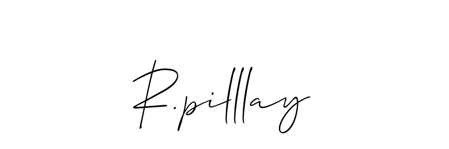 Use a signature maker to create a handwritten signature online. With this signature software, you can design (Allison_Script) your own signature for name R.pilllay. R.pilllay signature style 2 images and pictures png