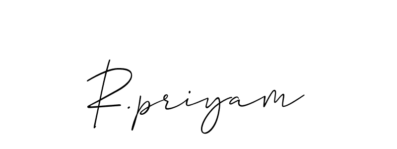 if you are searching for the best signature style for your name R.priyam. so please give up your signature search. here we have designed multiple signature styles  using Allison_Script. R.priyam signature style 2 images and pictures png