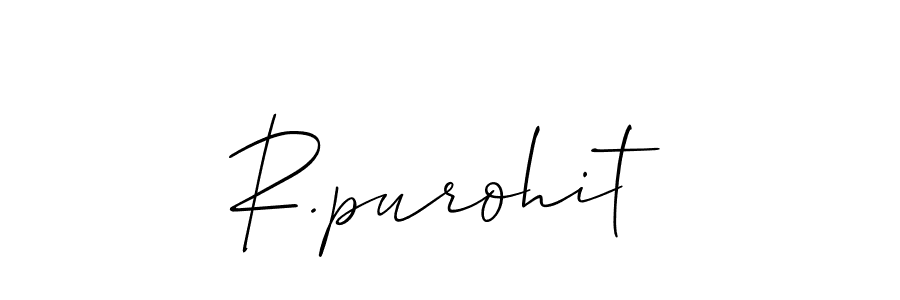 How to make R.purohit name signature. Use Allison_Script style for creating short signs online. This is the latest handwritten sign. R.purohit signature style 2 images and pictures png