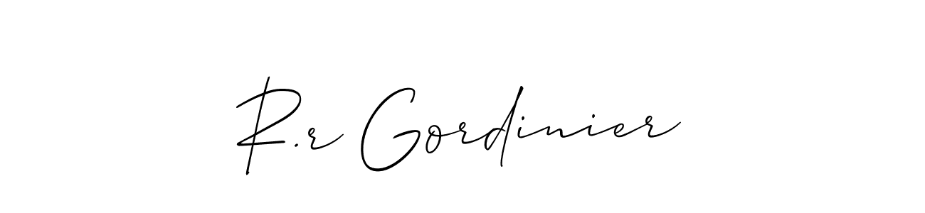 Once you've used our free online signature maker to create your best signature Allison_Script style, it's time to enjoy all of the benefits that R.r Gordinier name signing documents. R.r Gordinier signature style 2 images and pictures png