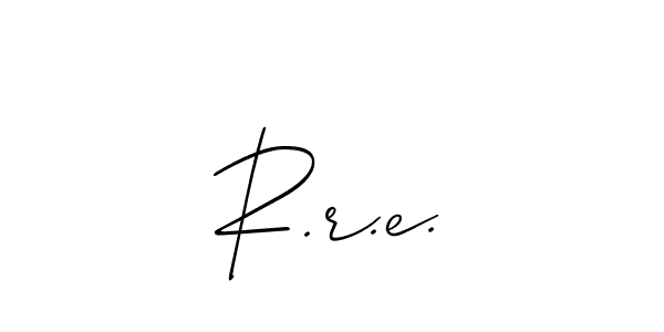 Make a beautiful signature design for name R.r.e.. With this signature (Allison_Script) style, you can create a handwritten signature for free. R.r.e. signature style 2 images and pictures png