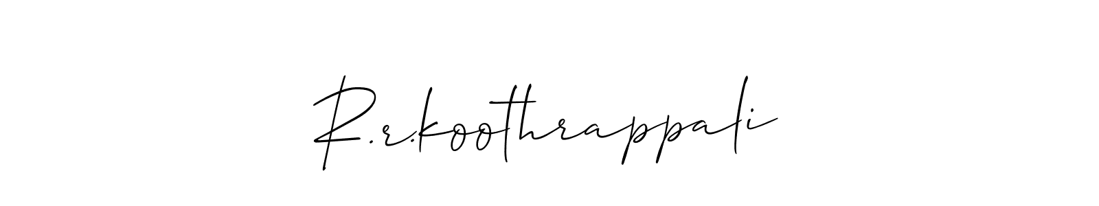 Check out images of Autograph of R.r.koothrappali name. Actor R.r.koothrappali Signature Style. Allison_Script is a professional sign style online. R.r.koothrappali signature style 2 images and pictures png