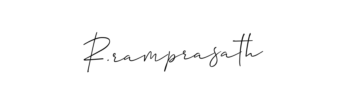 Design your own signature with our free online signature maker. With this signature software, you can create a handwritten (Allison_Script) signature for name R.ramprasath. R.ramprasath signature style 2 images and pictures png