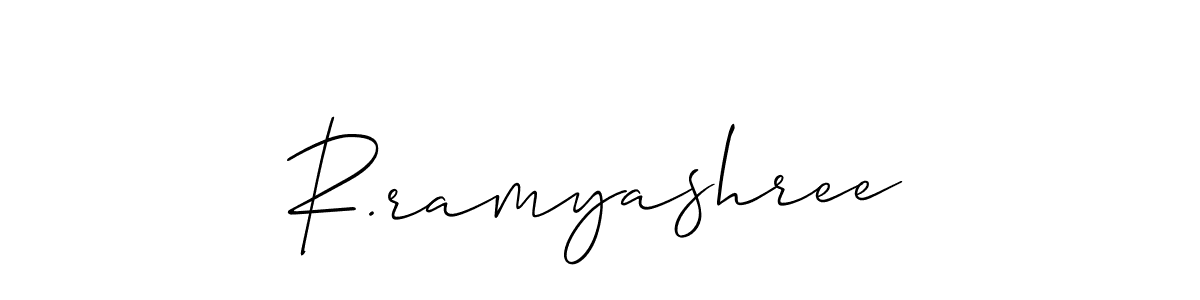 How to make R.ramyashree signature? Allison_Script is a professional autograph style. Create handwritten signature for R.ramyashree name. R.ramyashree signature style 2 images and pictures png