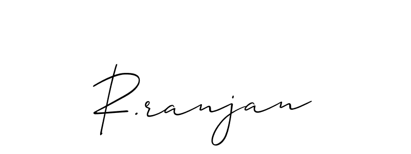 if you are searching for the best signature style for your name R.ranjan. so please give up your signature search. here we have designed multiple signature styles  using Allison_Script. R.ranjan signature style 2 images and pictures png