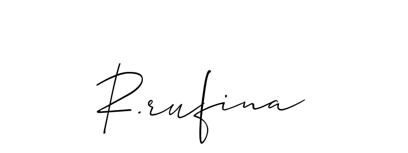 if you are searching for the best signature style for your name R.rufina. so please give up your signature search. here we have designed multiple signature styles  using Allison_Script. R.rufina signature style 2 images and pictures png