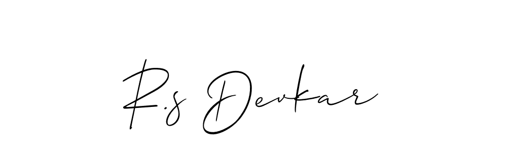 Create a beautiful signature design for name R.s Devkar. With this signature (Allison_Script) fonts, you can make a handwritten signature for free. R.s Devkar signature style 2 images and pictures png