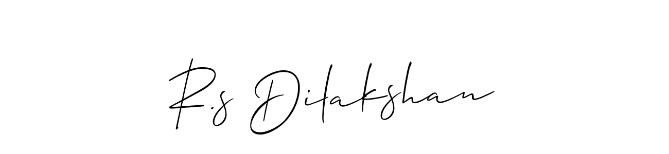 Create a beautiful signature design for name R.s Dilakshan. With this signature (Allison_Script) fonts, you can make a handwritten signature for free. R.s Dilakshan signature style 2 images and pictures png