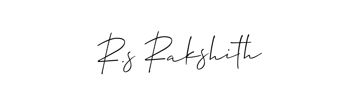 It looks lik you need a new signature style for name R.s Rakshith. Design unique handwritten (Allison_Script) signature with our free signature maker in just a few clicks. R.s Rakshith signature style 2 images and pictures png