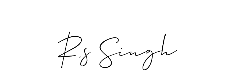 The best way (Allison_Script) to make a short signature is to pick only two or three words in your name. The name R.s Singh include a total of six letters. For converting this name. R.s Singh signature style 2 images and pictures png