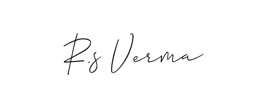 Design your own signature with our free online signature maker. With this signature software, you can create a handwritten (Allison_Script) signature for name R.s Verma. R.s Verma signature style 2 images and pictures png