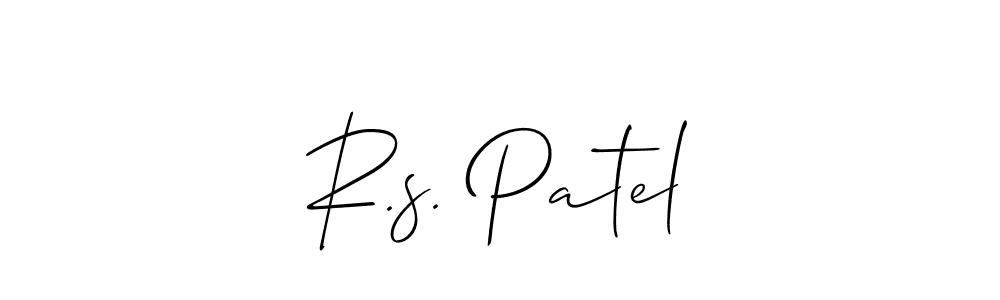 Also You can easily find your signature by using the search form. We will create R.s. Patel name handwritten signature images for you free of cost using Allison_Script sign style. R.s. Patel signature style 2 images and pictures png