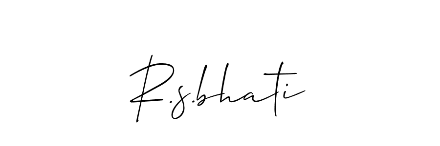 if you are searching for the best signature style for your name R.s.bhati. so please give up your signature search. here we have designed multiple signature styles  using Allison_Script. R.s.bhati signature style 2 images and pictures png
