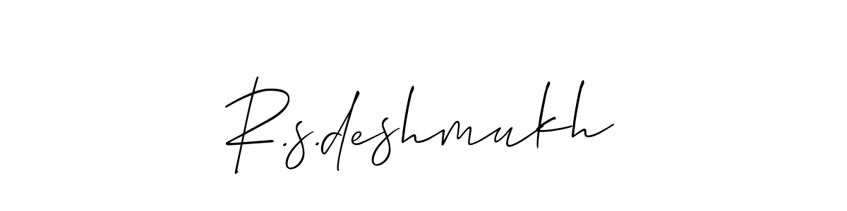 This is the best signature style for the R.s.deshmukh name. Also you like these signature font (Allison_Script). Mix name signature. R.s.deshmukh signature style 2 images and pictures png
