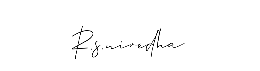 Also You can easily find your signature by using the search form. We will create R.s.nivedha name handwritten signature images for you free of cost using Allison_Script sign style. R.s.nivedha signature style 2 images and pictures png