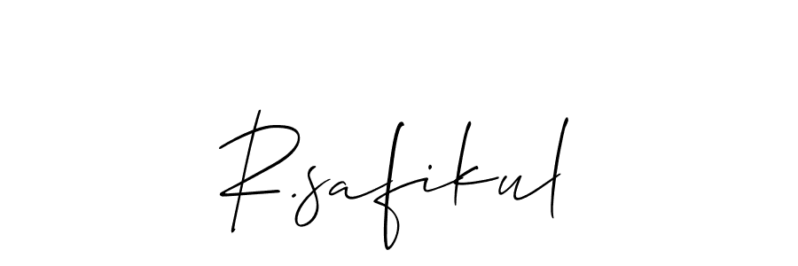 Also You can easily find your signature by using the search form. We will create R.safikul name handwritten signature images for you free of cost using Allison_Script sign style. R.safikul signature style 2 images and pictures png