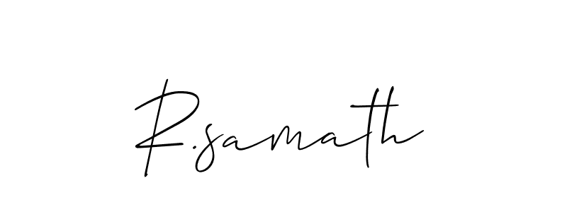 Use a signature maker to create a handwritten signature online. With this signature software, you can design (Allison_Script) your own signature for name R.samath. R.samath signature style 2 images and pictures png