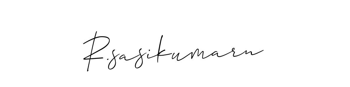 How to make R.sasikumarn name signature. Use Allison_Script style for creating short signs online. This is the latest handwritten sign. R.sasikumarn signature style 2 images and pictures png