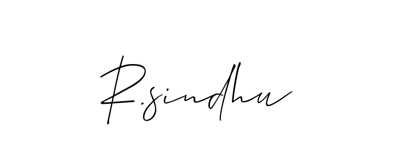 Create a beautiful signature design for name R.sindhu. With this signature (Allison_Script) fonts, you can make a handwritten signature for free. R.sindhu signature style 2 images and pictures png