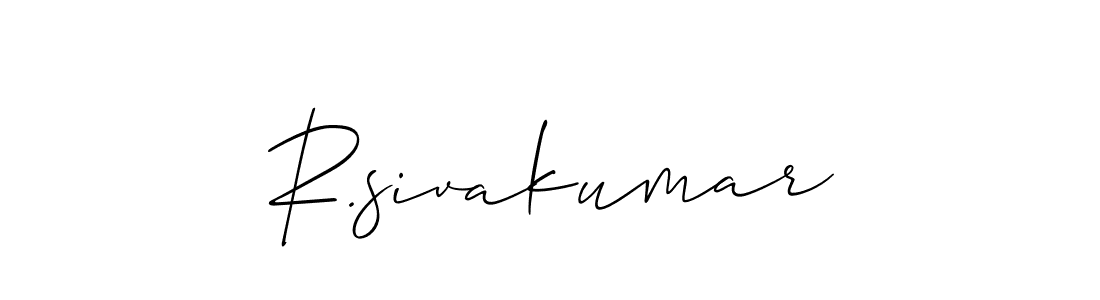The best way (Allison_Script) to make a short signature is to pick only two or three words in your name. The name R.sivakumar include a total of six letters. For converting this name. R.sivakumar signature style 2 images and pictures png